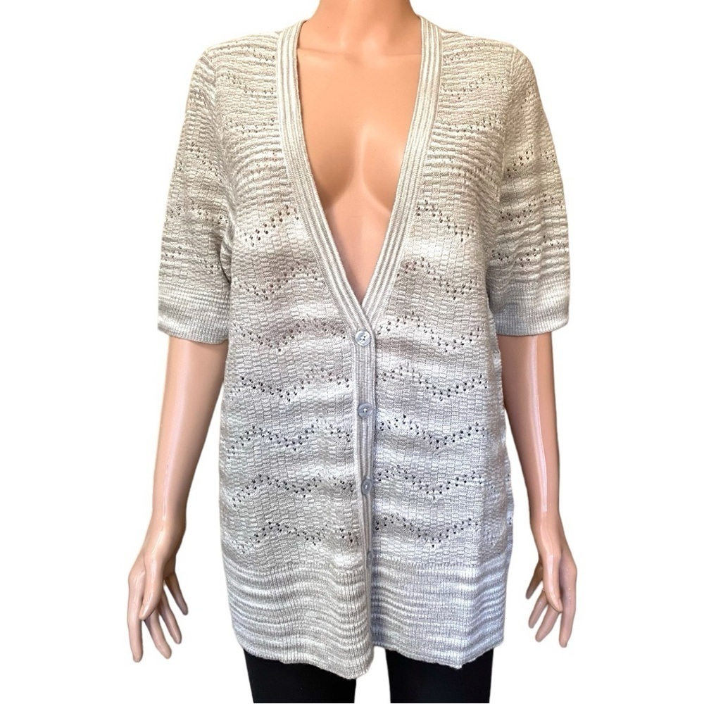 NWT Torrid Pointelle Short Sleeve V-Neck Cardigan Sweater Knit Size 0 (Large)